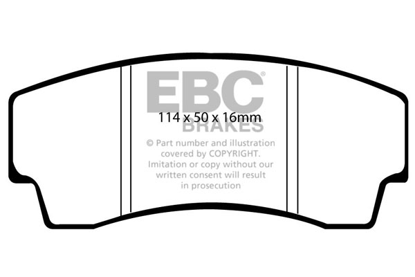 Desenho técnico da pastilha EBC DP3008C, forma DP008