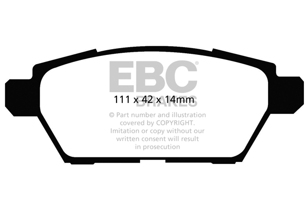Desenho técnico da pastilha EBC DP21766, forma DP1766