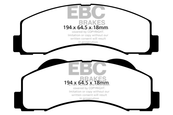 Desenho técnico da pastilha EBC DP1855, forma DP1855