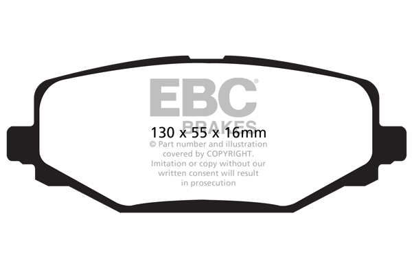 Desenho técnico da pastilha EBC DP41889R, forma DP1889