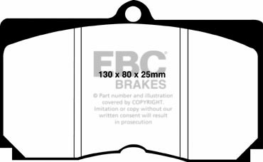 Desenho técnico da pastilha EBC DP42019R, forma DP2019