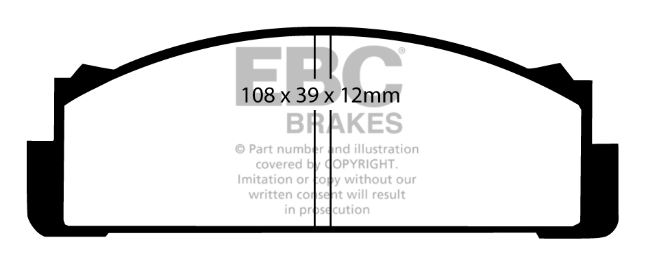 Desenho técnico da pastilha EBC DP42112R, forma DP2112
