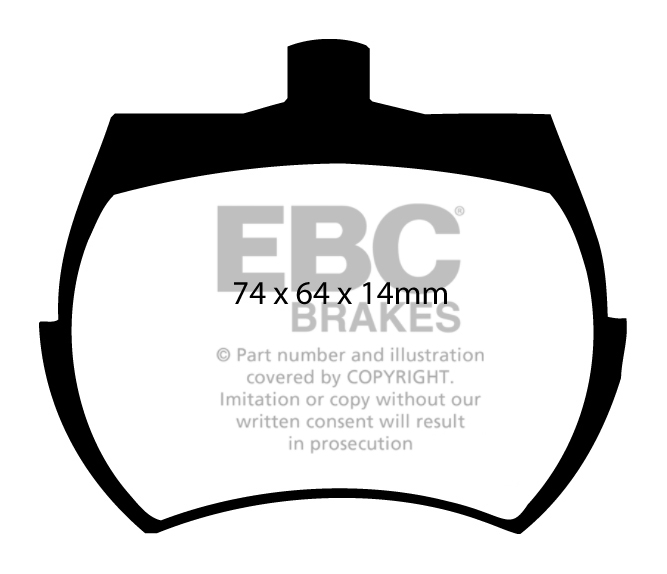 Desenho técnico da pastilha EBC DP42127R, forma DP2127