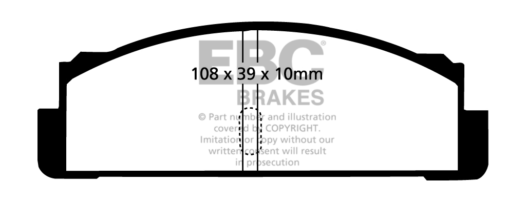 Desenho técnico da pastilha EBC DP42130R, forma DP2130
