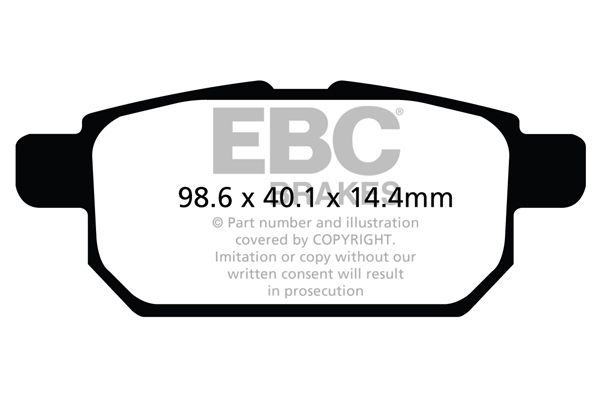 Desenho técnico da pastilha EBC DP22120, forma DPX2120