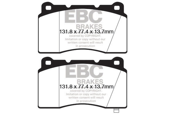 Desenho técnico da pastilha EBC DP42147R, forma DPX2147
