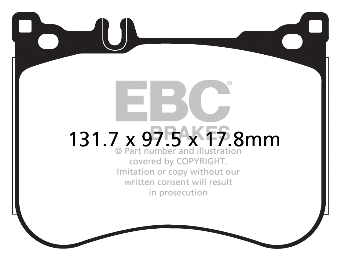 Desenho técnico da pastilha EBC DP42178R, forma DPX2178