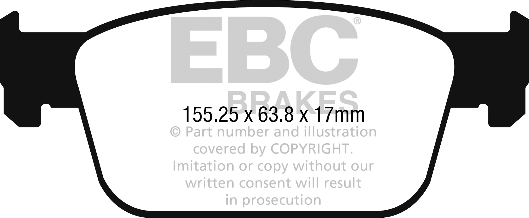 Desenho técnico da pastilha EBC DP42273R, forma DPX2273